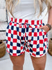 Navy & Red Drawstring Checkered Shorts - Whiskey Skies - JADE BY JANE