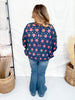 Navy & Rouge Long Sleeve Open Knit Cardigan - Whiskey Skies - POL CLOTHING INC.