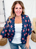 Navy & Rouge Long Sleeve Open Knit Cardigan - Whiskey Skies - POL CLOTHING INC.