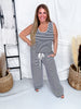 Navy & White Striped Tank Top & Pants Knit Loungewear Set - Whiskey Skies - DAVI & DANI