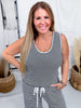 Navy & White Striped Tank Top & Pants Knit Loungewear Set - Whiskey Skies - DAVI & DANI