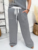 Navy & White Striped Tank Top & Pants Knit Loungewear Set - Whiskey Skies - DAVI & DANI