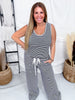 Navy & White Striped Tank Top & Pants Knit Loungewear Set - Whiskey Skies - DAVI & DANI