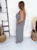 Navy & White Striped Tank Top & Pants Knit Loungewear Set - Whiskey Skies - DAVI & DANI
