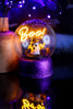 Neon "BOO" Globe With Glittering Purple Base - Whiskey Skies - RAZ IMPORTS