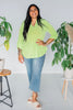 Neon Green Lizzy 3/4 Sleeve Top - Whiskey Skies - DEAR SCARLETT