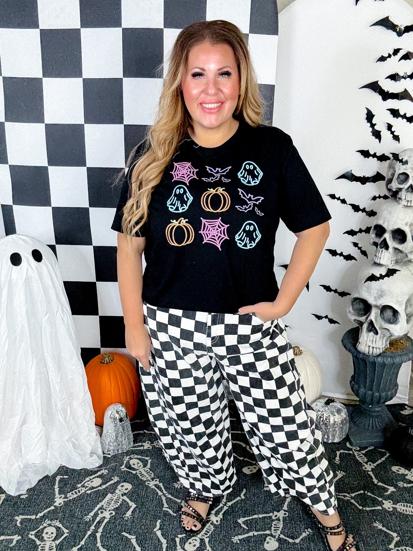 Neon Halloween Graphic T-Shirt - Whiskey Skies - P&PD Wholesale