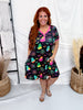 Neon Halloween Loungewear Short Sleeve Night Dress - Whiskey Skies - SHIRLEY & STONE