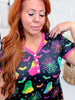 Neon Halloween Loungewear Short Sleeve Night Dress - Whiskey Skies - SHIRLEY & STONE