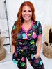 Neon Halloween Short Sleeve Top & Joggers Loungewear Set - Whiskey Skies - SHIRLEY & STONE