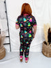 Neon Halloween Short Sleeve Top & Joggers Loungewear Set - Whiskey Skies - SHIRLEY & STONE