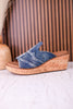 Neon Moon Blue Denim & Rhinestone Wedges - Whiskey Skies - CORKYS FOOTWEAR