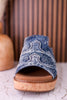 Neon Moon Blue Denim & Rhinestone Wedges - Whiskey Skies - CORKYS FOOTWEAR
