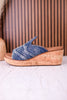 Neon Moon Blue Denim & Rhinestone Wedges - Whiskey Skies - CORKYS FOOTWEAR