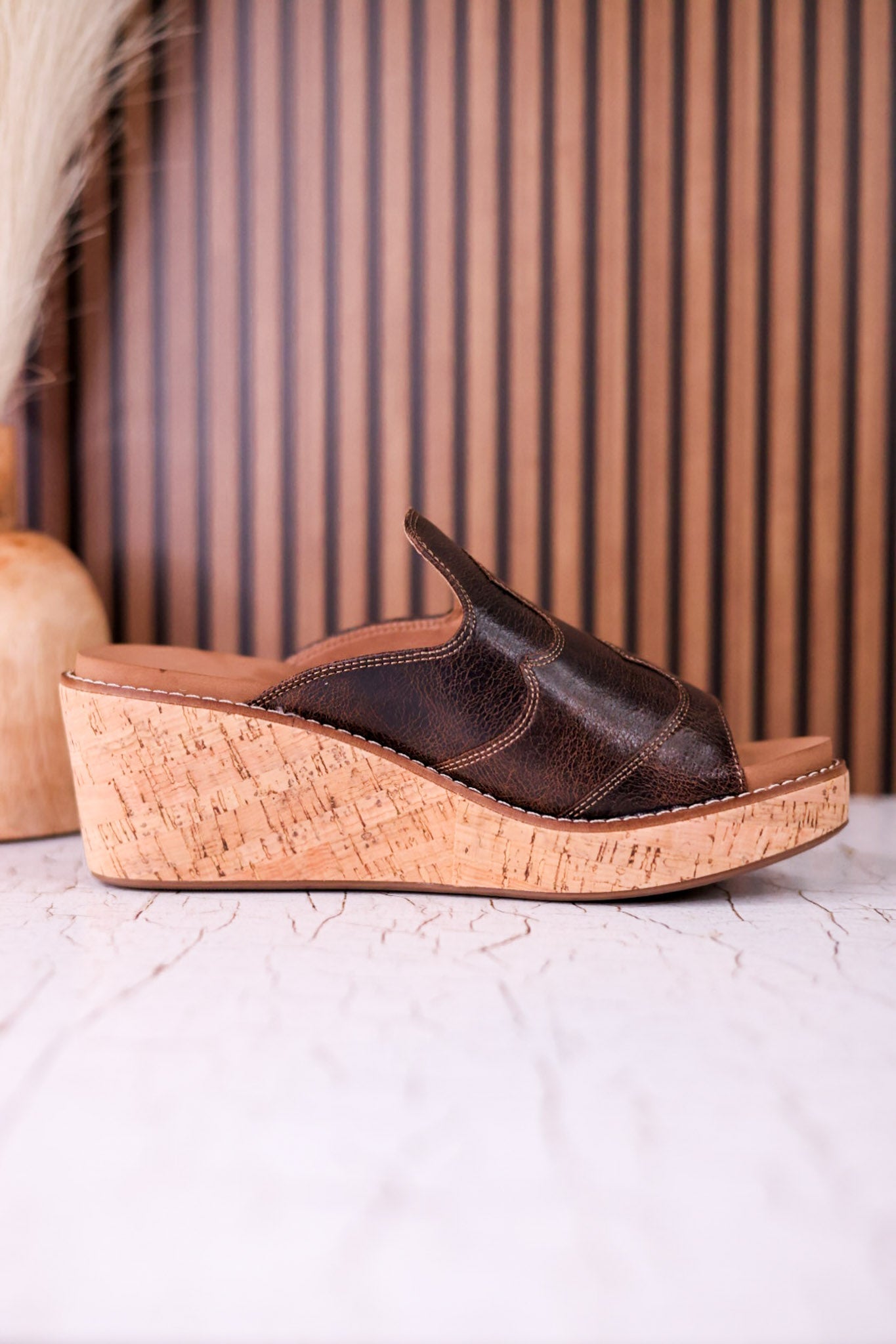 Neon Moon Espresso Crinkle Wedges - Whiskey Skies - CORKYS FOOTWEAR