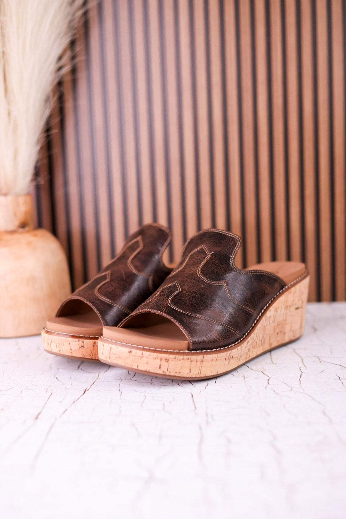 Neon Moon Espresso Crinkle Wedges - Whiskey Skies - CORKYS FOOTWEAR