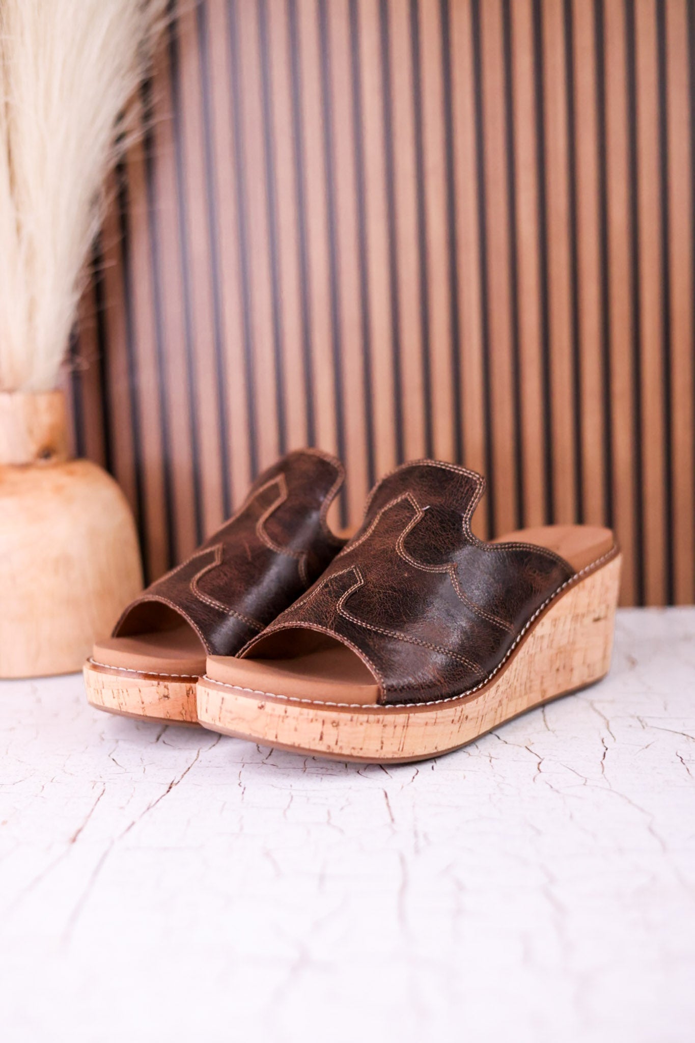 Neon Moon Espresso Crinkle Wedges - Whiskey Skies - CORKYS FOOTWEAR