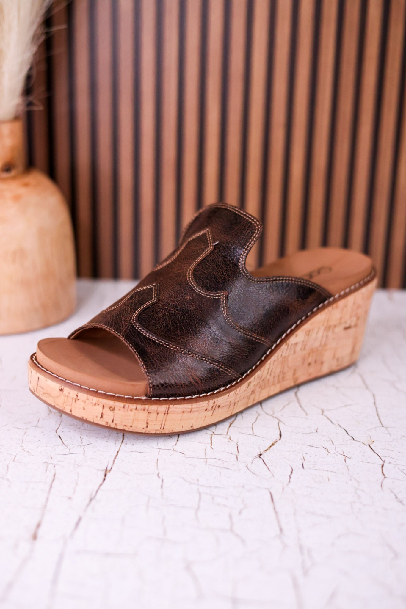 Neon Moon Espresso Crinkle Wedges - Whiskey Skies - CORKYS FOOTWEAR