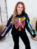 Neon Skeleton Graphic Sweatshirt - Whiskey Skies - SOUTHERN BLISS COMPANY