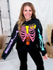 Neon Skeleton Graphic Sweatshirt - Whiskey Skies - SOUTHERN BLISS COMPANY