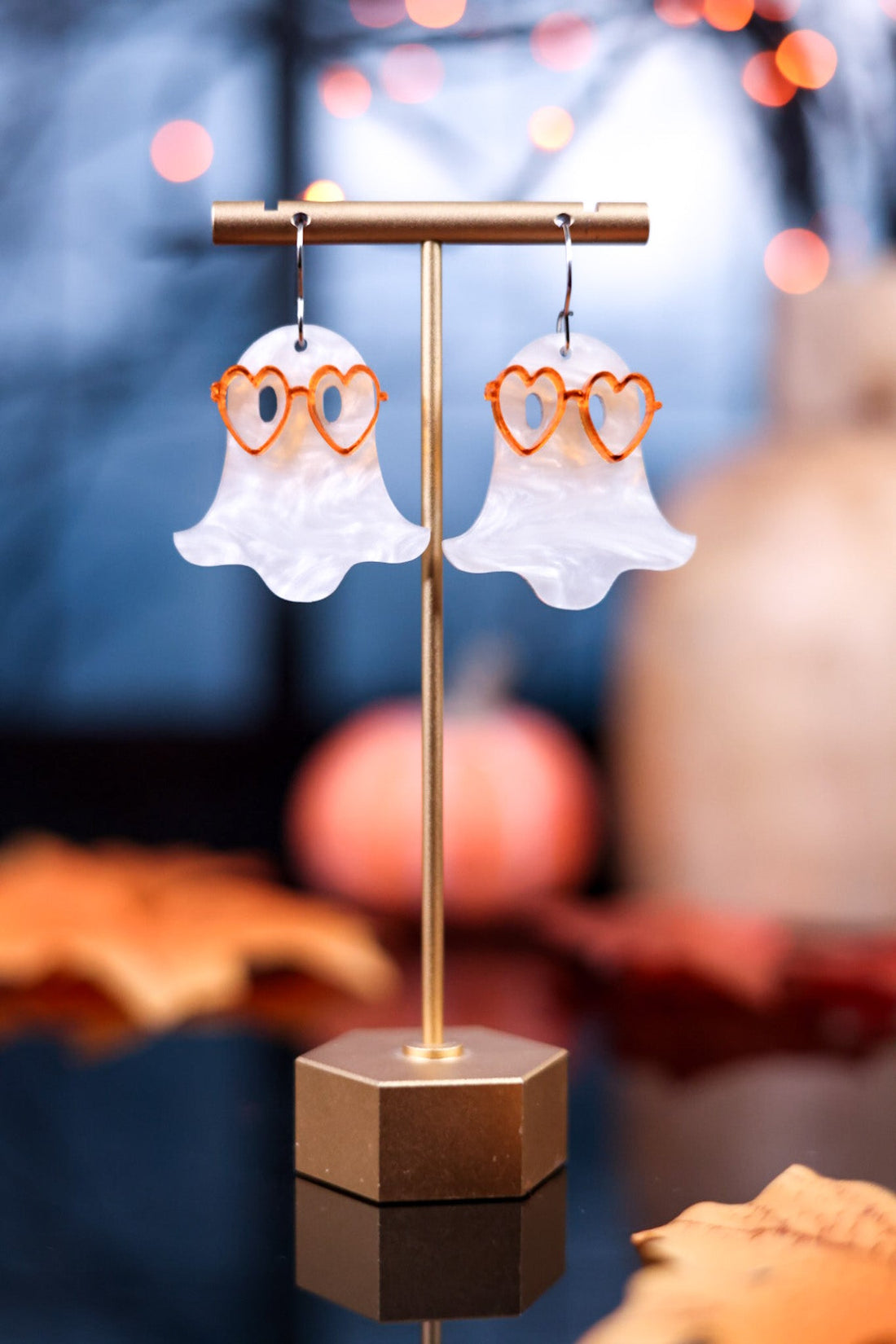 Nerdy Ghost Acrylic Earrings - Whiskey Skies - DOOHICKIES