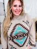 Nevada Aztec Long Sleeve Sweater - Whiskey Skies - STERLING KREEK