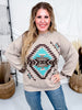 Nevada Aztec Long Sleeve Sweater - Whiskey Skies - STERLING KREEK
