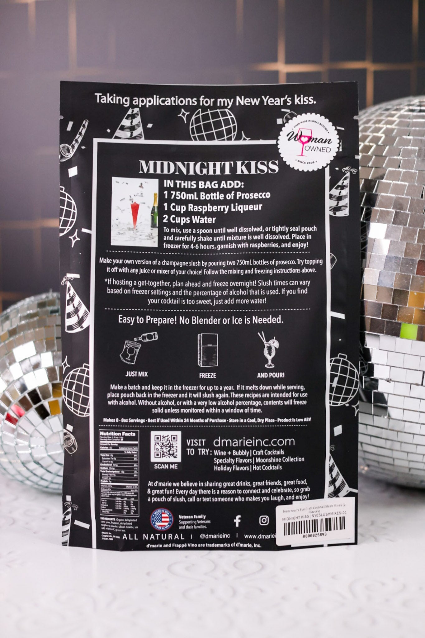 New Year's Eve Craft Cocktail Slush Mixes (2 Flavors) - Whiskey Skies - D'MARIE, INC