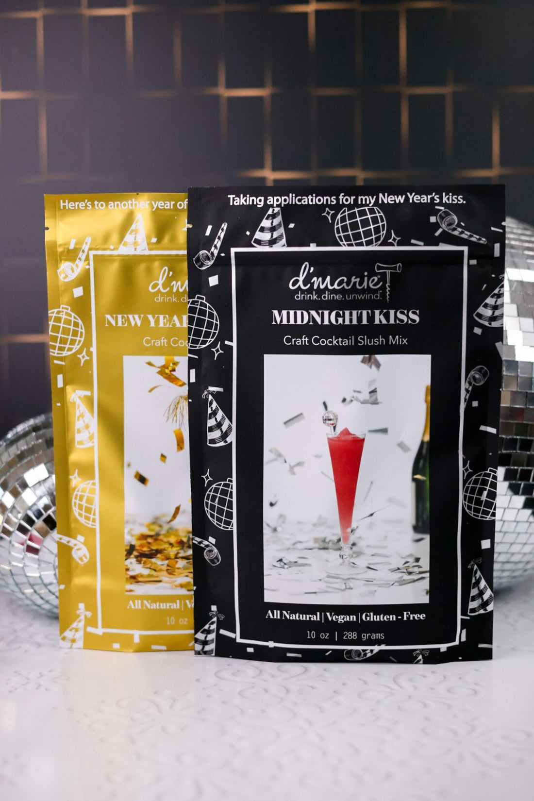 New Year's Eve Craft Cocktail Slush Mixes (2 Flavors) - Whiskey Skies - D'MARIE, INC