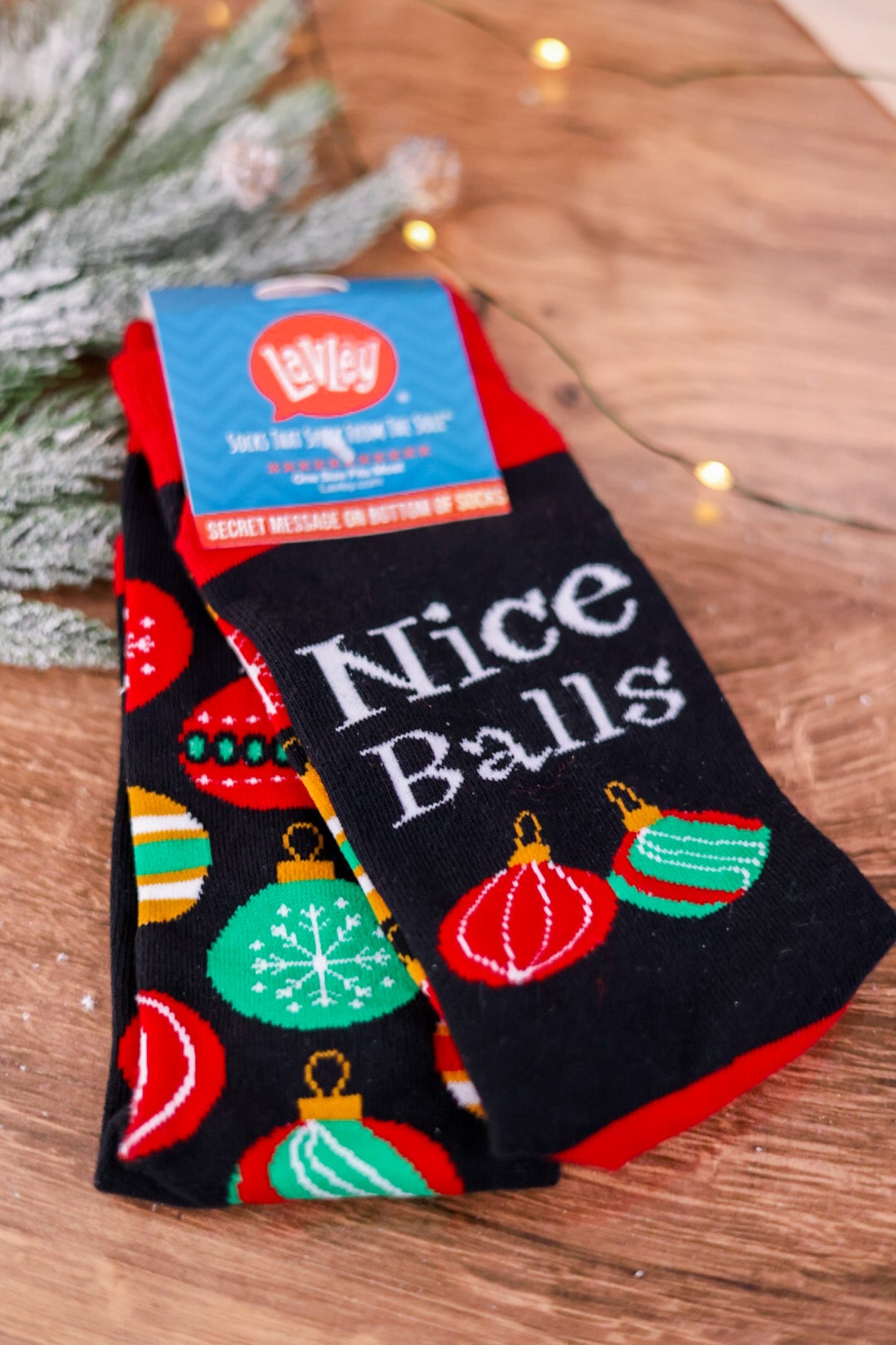 Nice Balls Christmas Ornament Socks - Whiskey Skies - LAVLEY