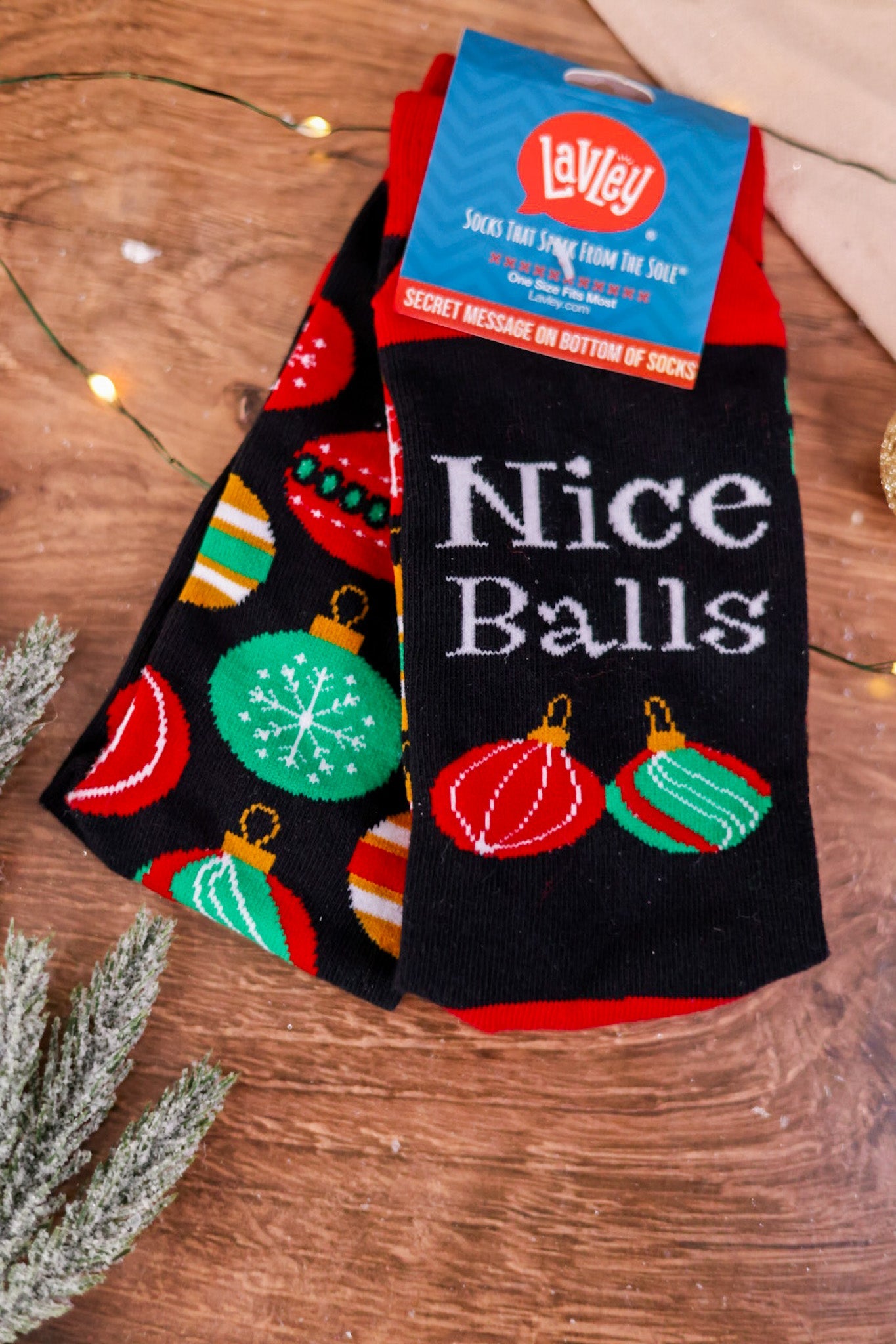 Nice Balls Christmas Ornament Socks - Whiskey Skies - LAVLEY