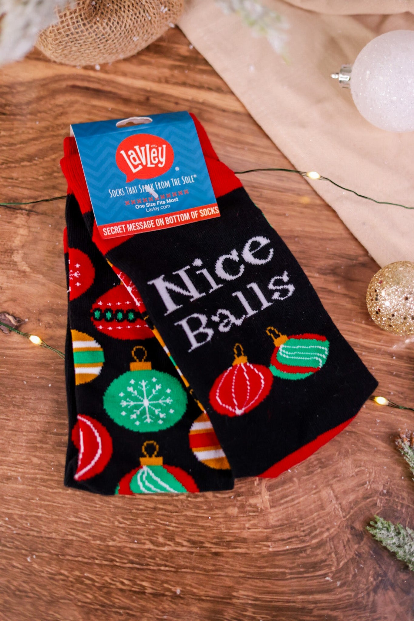 Nice Balls Christmas Ornament Socks - Whiskey Skies - LAVLEY