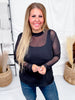 Night Sky Black Long Sleeve Mesh Top - Whiskey Skies - STERLING KREEK