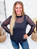 Night Sky Black Long Sleeve Mesh Top - Whiskey Skies - STERLING KREEK