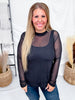Night Sky Black Long Sleeve Mesh Top - Whiskey Skies - STERLING KREEK