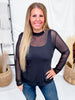 Night Sky Black Long Sleeve Mesh Top - Whiskey Skies - STERLING KREEK