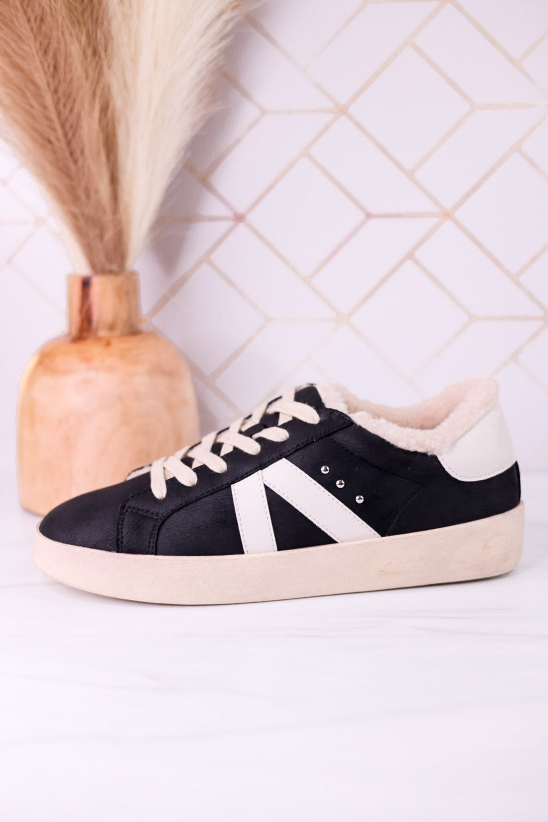 No Chaser Black Lace Up Sneakers - Whiskey Skies - CORKYS FOOTWEAR