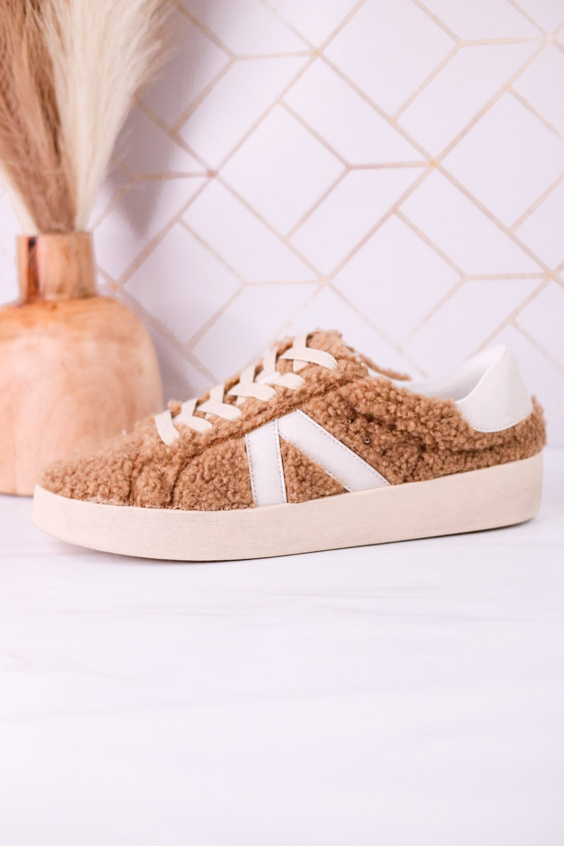 No Chaser Camel Shearling Sneakers - Whiskey Skies - CORKYS FOOTWEAR