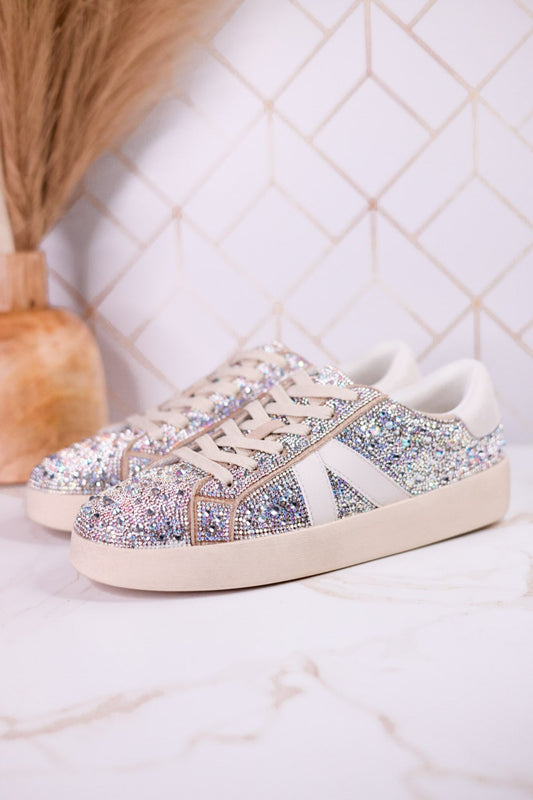 No Chaser Clear Rhinestone Sneakers - Whiskey Skies - CORKYS FOOTWEAR