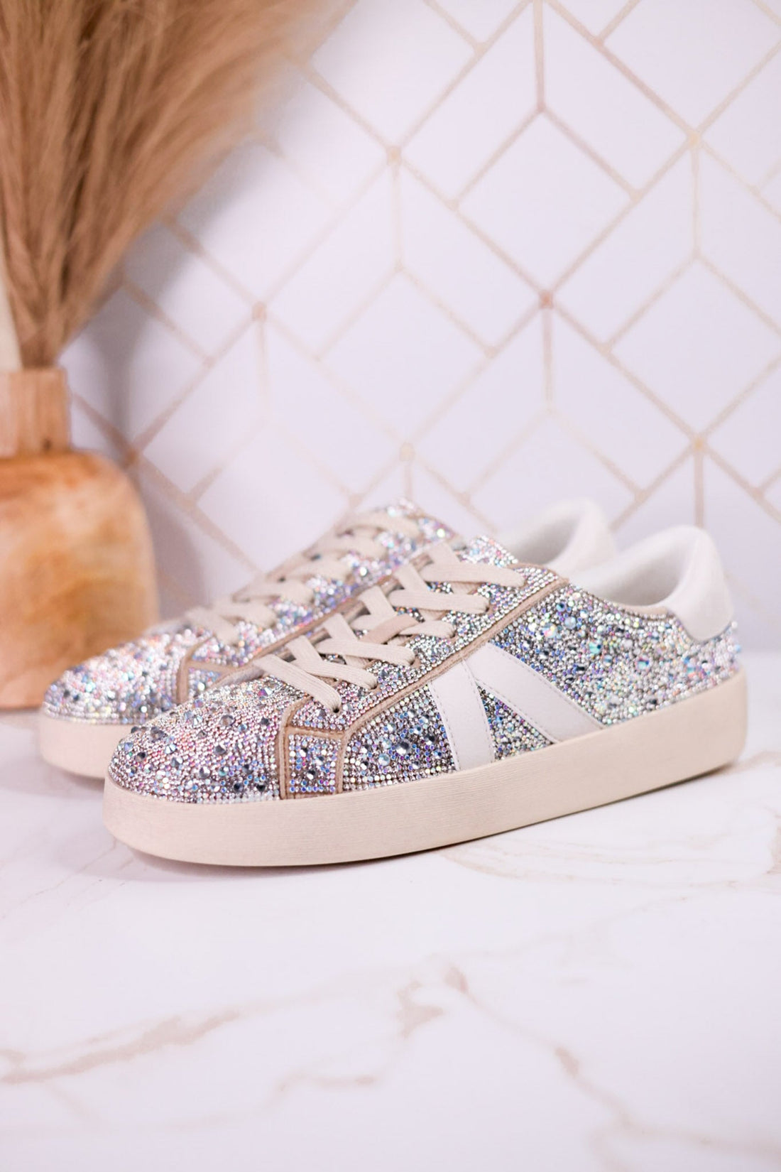 No Chaser Clear Rhinestone Sneakers - Whiskey Skies - CORKYS FOOTWEAR