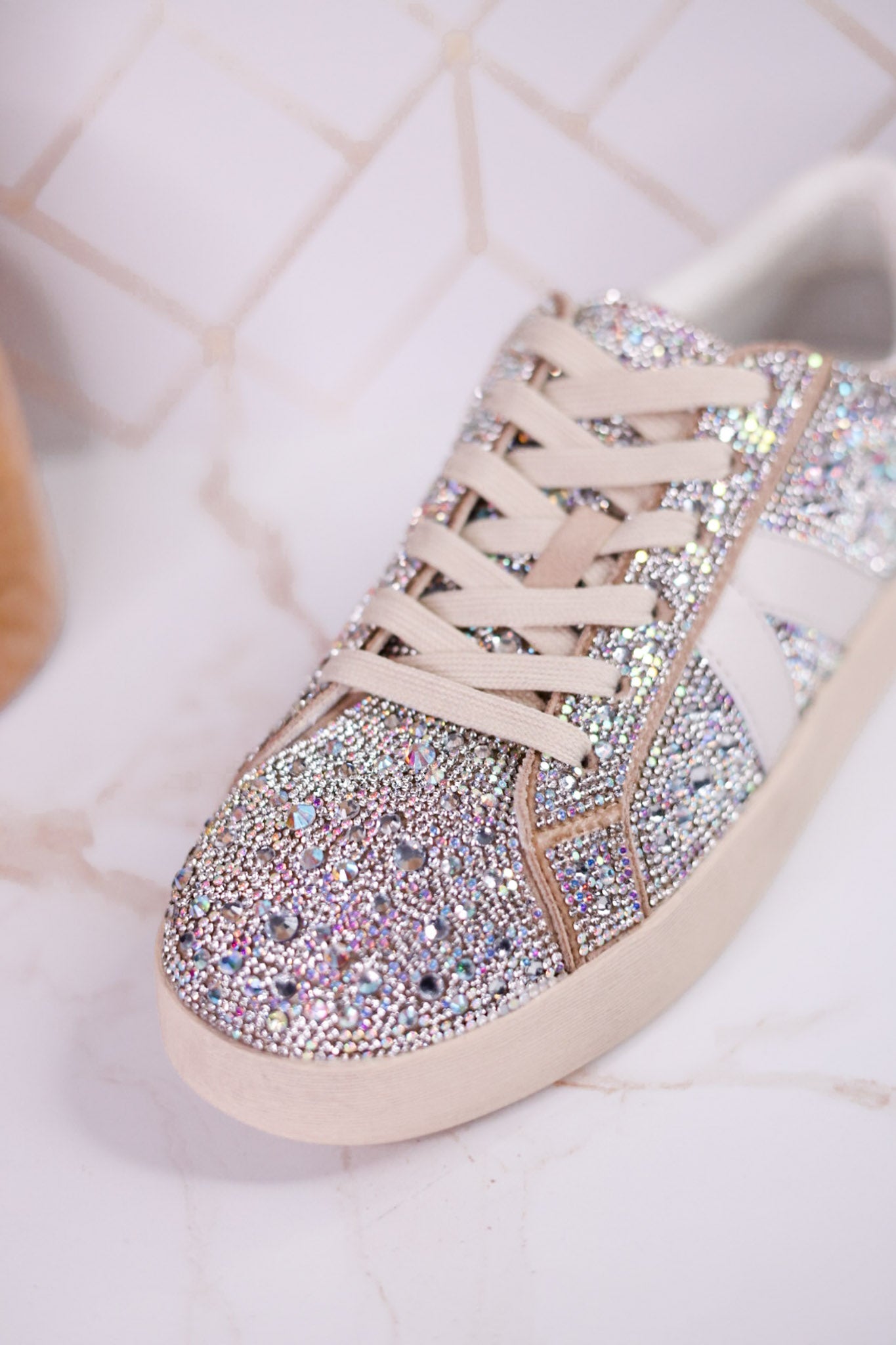 No Chaser Clear Rhinestone Sneakers - Whiskey Skies - CORKYS FOOTWEAR