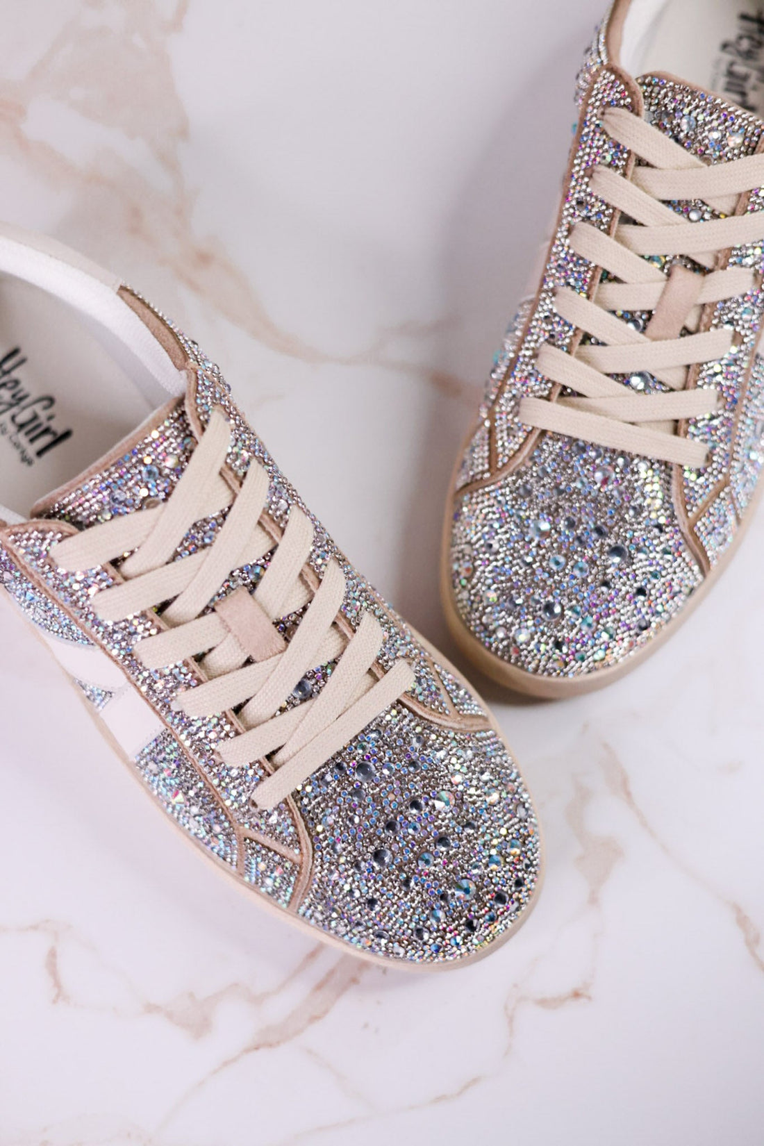 No Chaser Clear Rhinestone Sneakers - Whiskey Skies - CORKYS FOOTWEAR