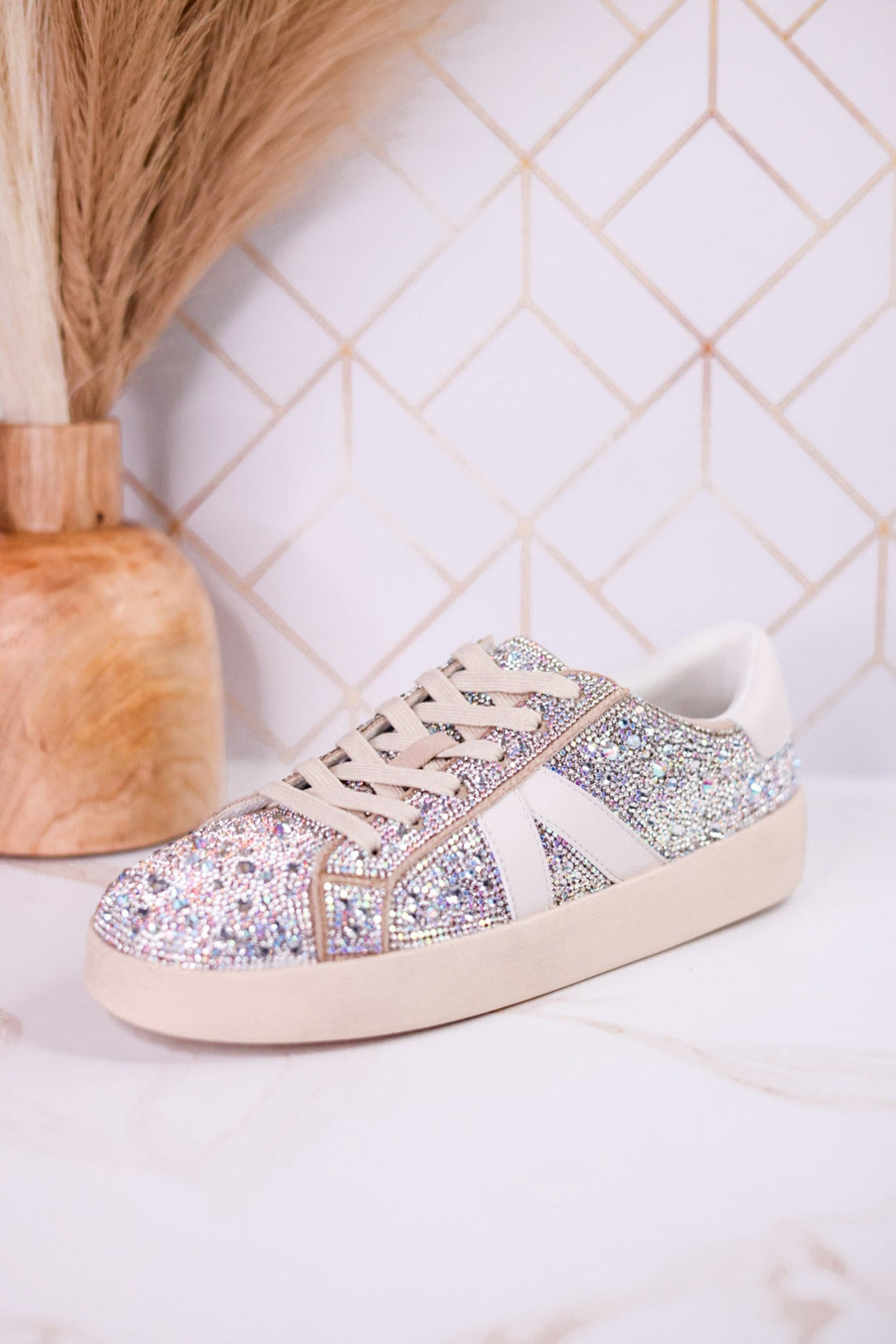 No Chaser Clear Rhinestone Sneakers - Whiskey Skies - CORKYS FOOTWEAR