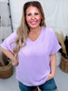 Non - Sheer Lightweight Dolman Sleeve V - Neck Blouse - Whiskey Skies - ANDREE BY UNIT