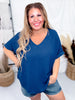 Non - Sheer Lightweight Dolman Sleeve V - Neck Blouse - Whiskey Skies - ANDREE BY UNIT