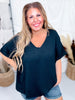 Non - Sheer Lightweight Dolman Sleeve V - Neck Blouse - Whiskey Skies - ANDREE BY UNIT