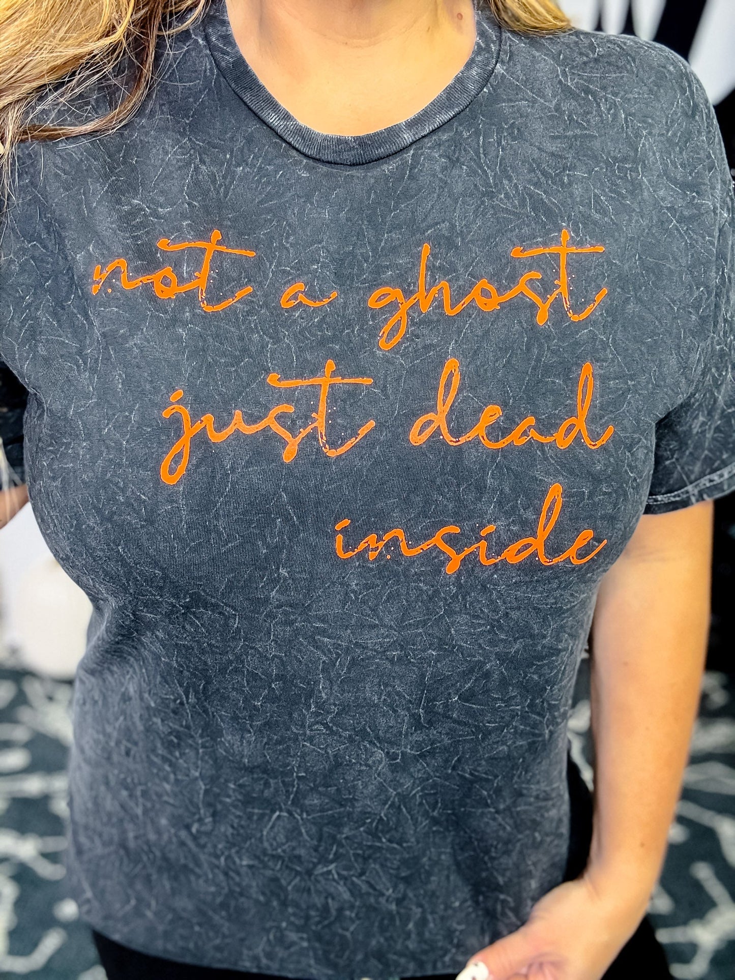 Not A Ghost Just Dead Inside Short Sleeve Graphic Tee - Whiskey Skies - MUGSBY