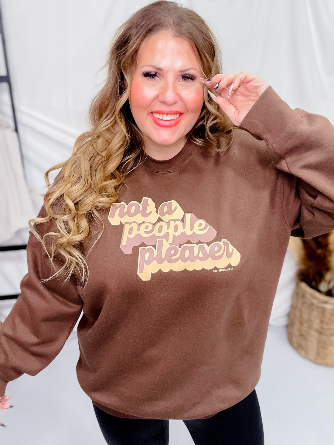 Not A People Pleaser Sweatshirt - Whiskey Skies - SOUTHERN BLISS COMPANY