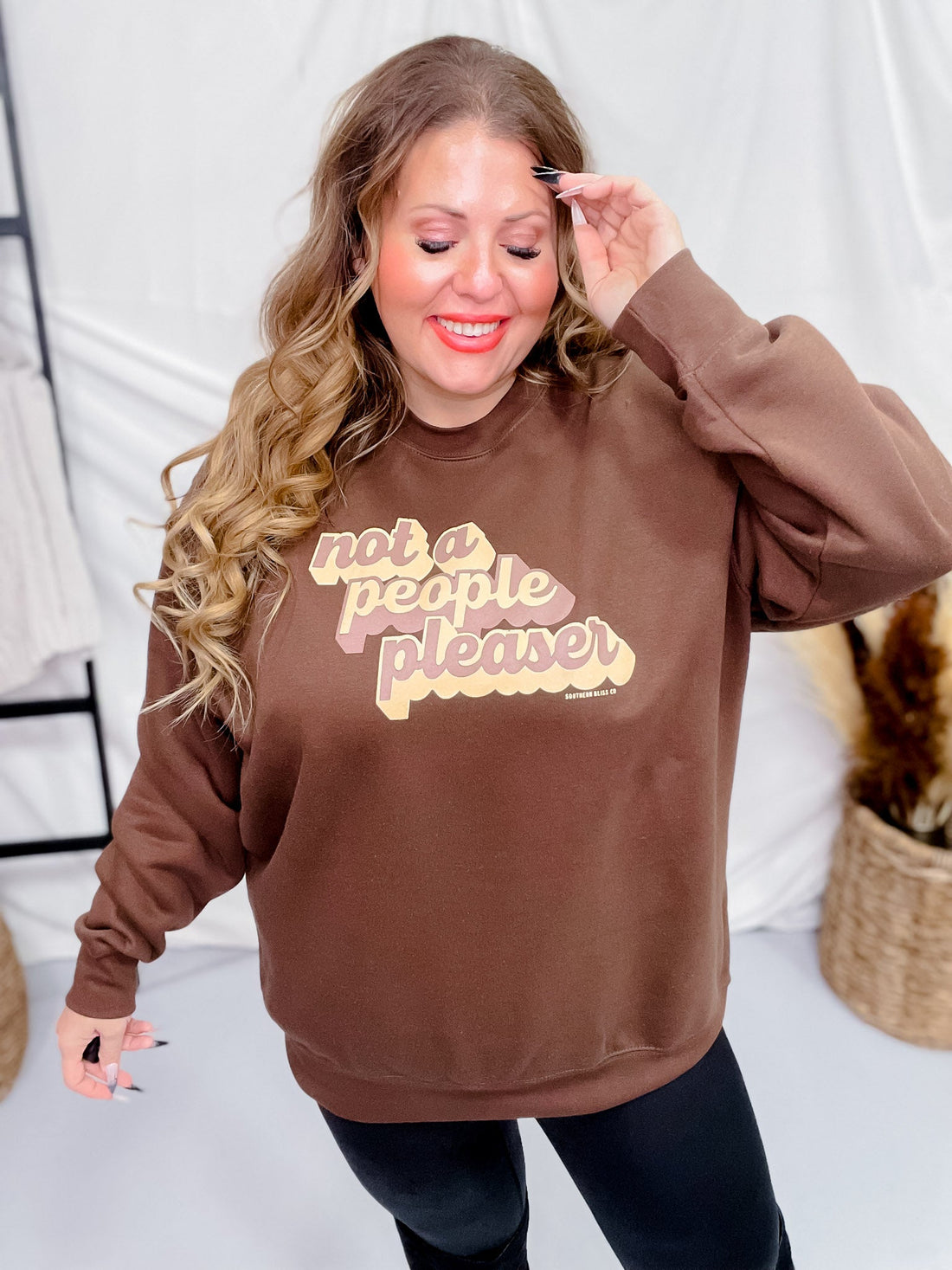 Not A People Pleaser Sweatshirt - Whiskey Skies - SOUTHERN BLISS COMPANY