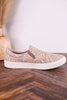 Nova Taupe Floral Tooled Slip On Tennis Shoe - Whiskey Skies - VERY G